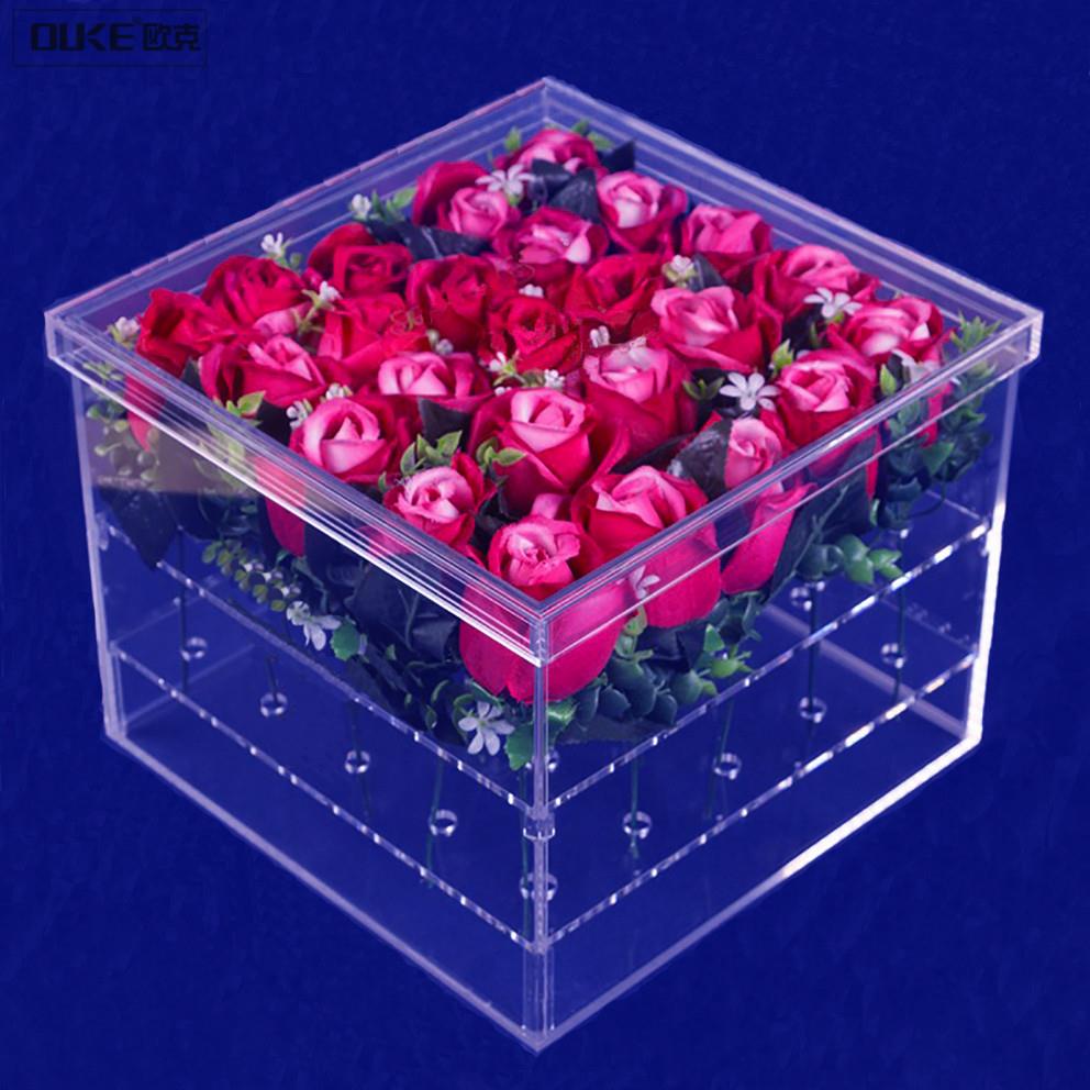 clear acrylic flowers box