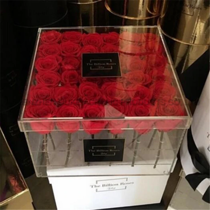 Online Hot Sale Popular Style Clear Acrylic Luxury Flower Box With Low Price