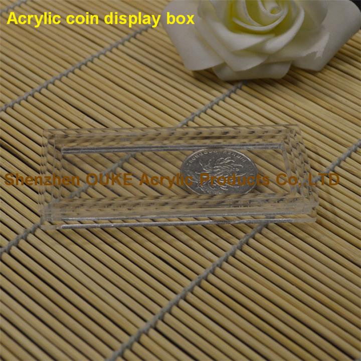 China Supplies Rectangle Acrylic Coin Display Box Hot Sell Coin Box