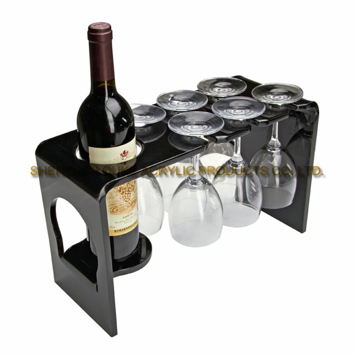 Manufacturer Custom Black Unique Wine Racks Tabletop Acrylic Kitchen Wine Rack