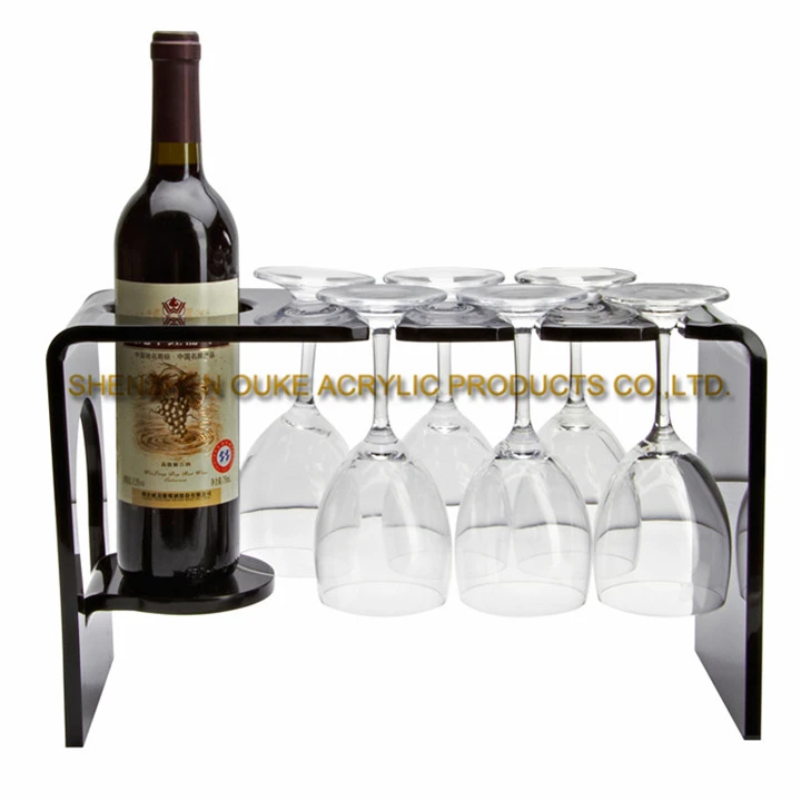 Manufacturer Custom Black Unique Wine Racks Tabletop Acrylic Kitchen Wine Rack