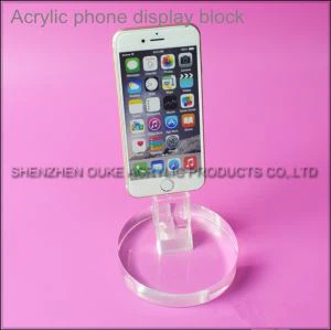 OEM Custom Clear Solid Acrylic Mobile Phone Display Block