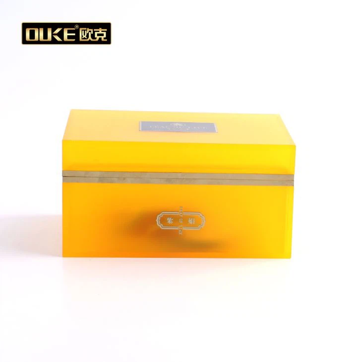 Clear Yellow Acrylic Storage Display Box