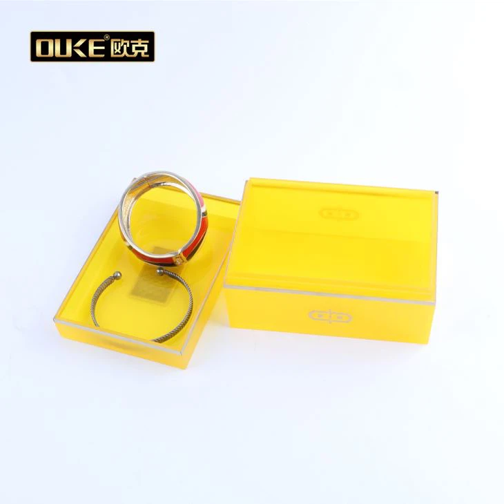 Clear Yellow Acrylic Storage Display Box
