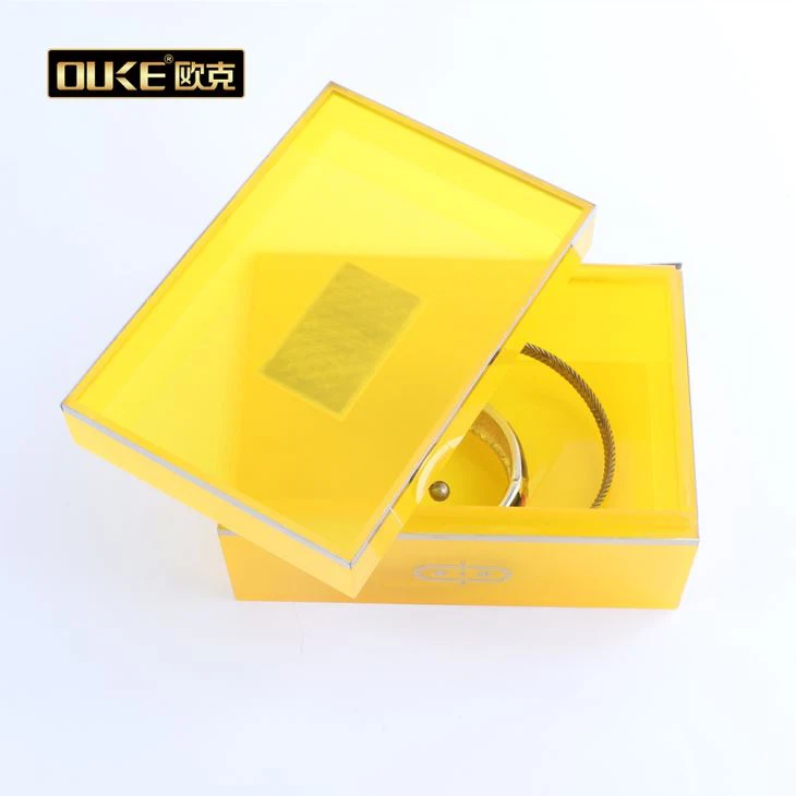 Clear Yellow Acrylic Storage Display Box