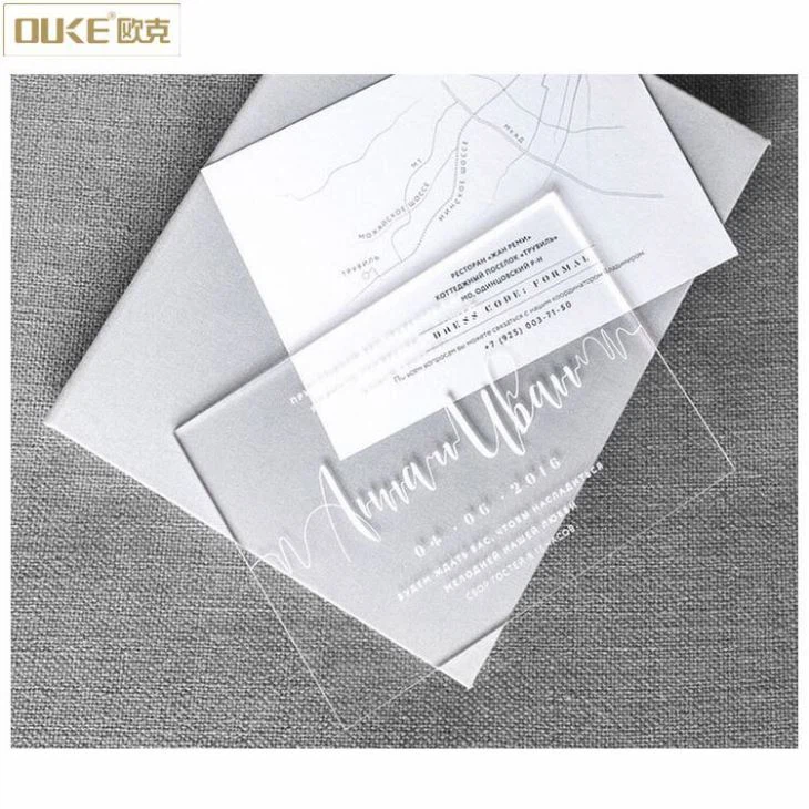 Custom Handmade Clear Acrylic Wedding Invitation