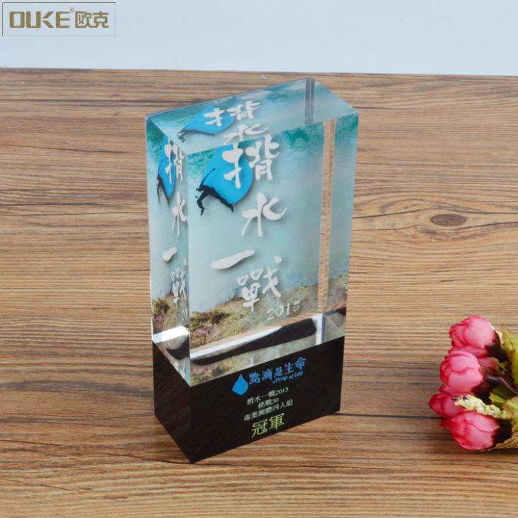 Custom Print Logo Acrylic Trophy Award