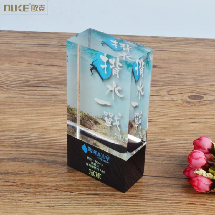 Custom Print Logo Acrylic Trophy Award