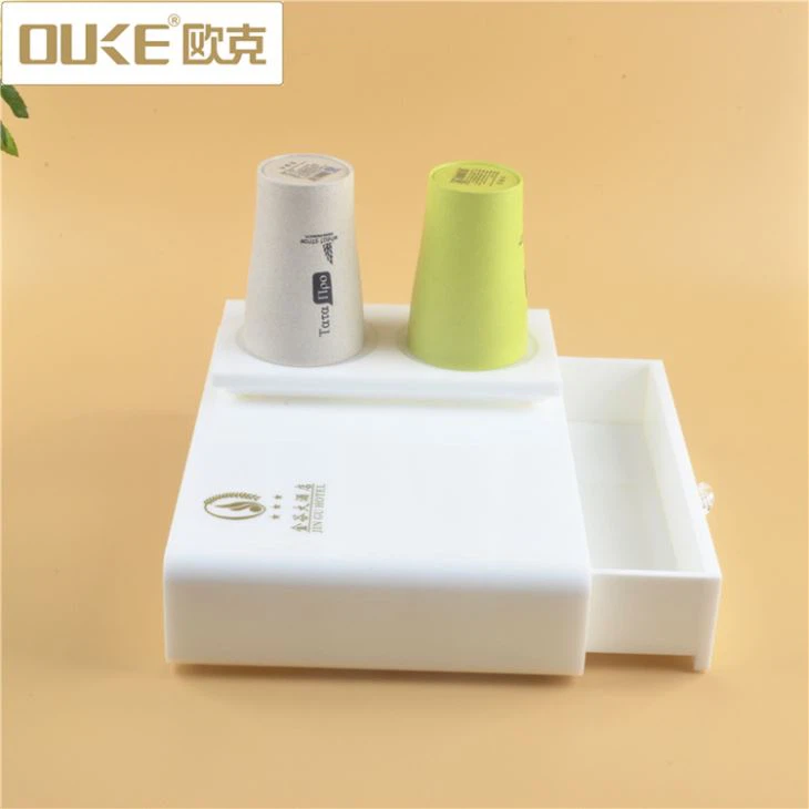 Durable White Hotel Acrylic Storage Boxes