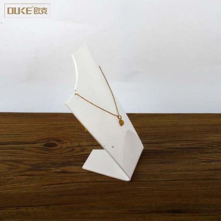 White Necklace Display Acrylic Jewelry Display Stand
