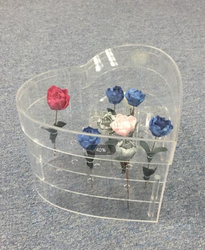 Clear Acrylic Heart Shape Flower Box