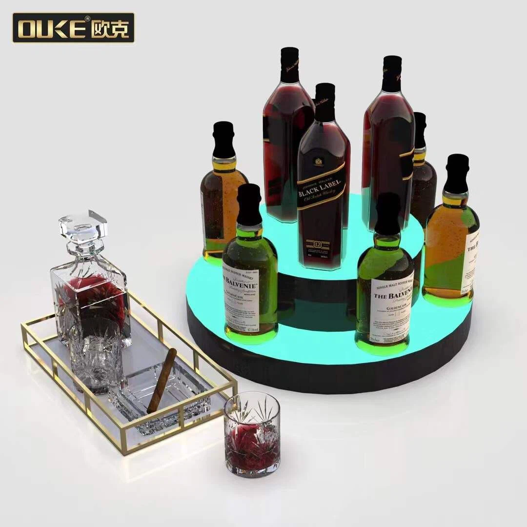 LED Remote Control Acrylic Wine Display Stand Shipping