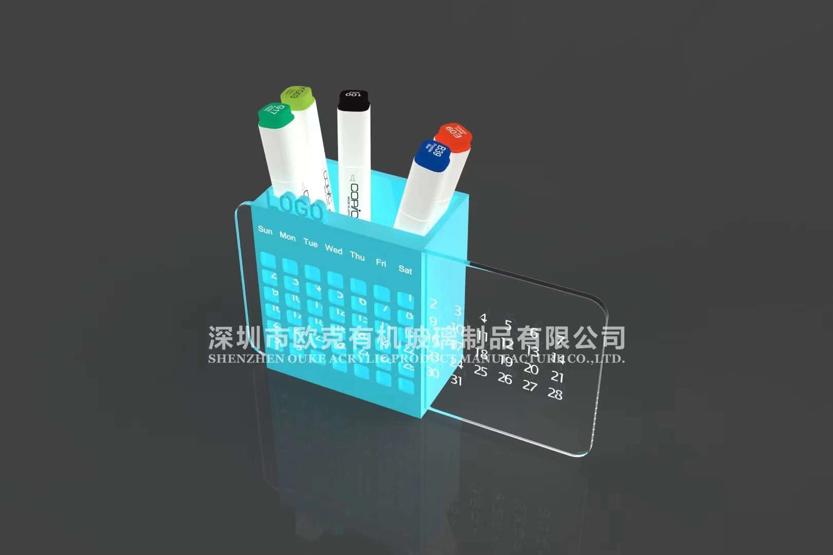 New Design Acrylic Calendar With Pen Holder